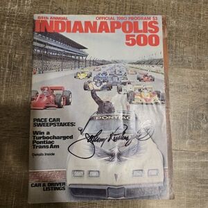 1980 Indy 500 Program signed by race winner Johnny Rutherford
